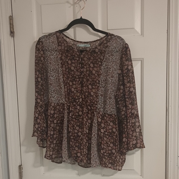 Maurices Tops - Maurices Floral Sheer Blouse